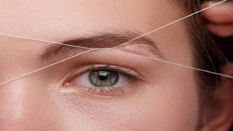 Threading of the eyebrow
